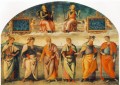 Umsicht und Gerechtigkeit mit sechs Antike Wisemen 1497 Renaissance Pietro Perugino